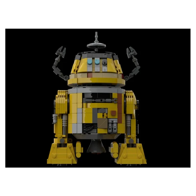 1048PCS MOC Star Battle Sci‑fi Yellow Service Robot Model Building Blocks DIY Assembly Adult Collection Desktop Ornament Gifts