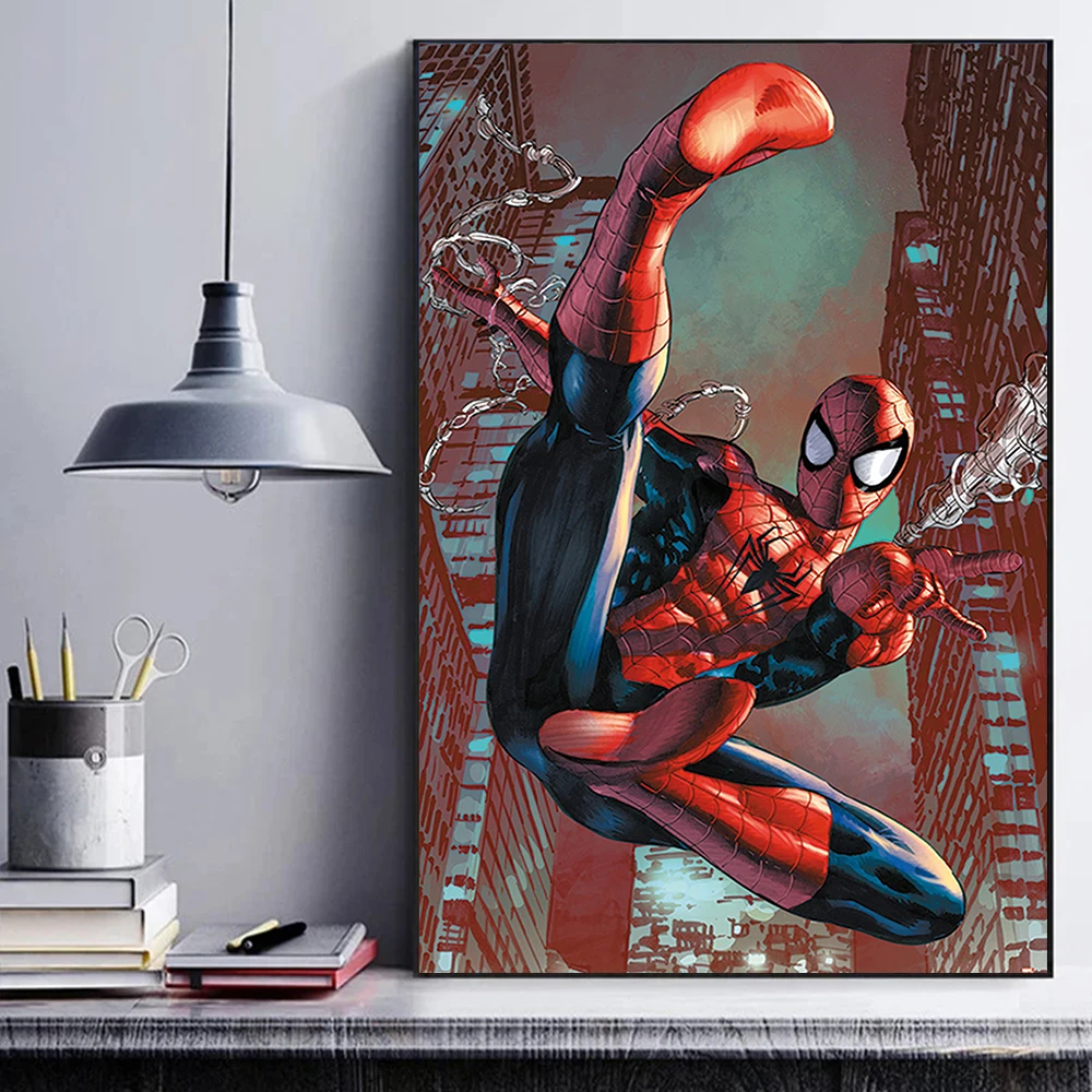 Spiderman Web Sling Poster Disney Wall Art Canvas Painting Print Superhero Picture for Living Room Home Decor Cuadros Child Gift