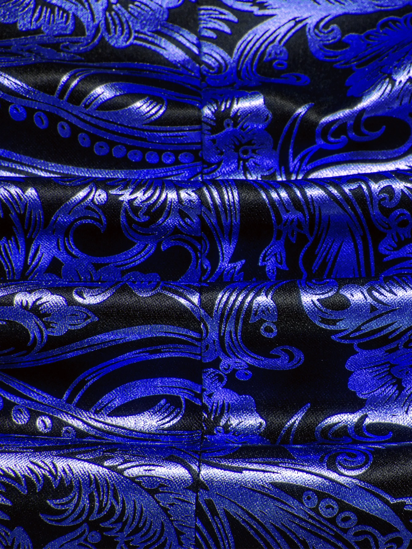 Mens Royal Blue Paisley Jacquard Shawl Lapel Blazer Luxury Single Breasted Tuxedo Jacket Formal Suit Coat for Wedding Prom Party