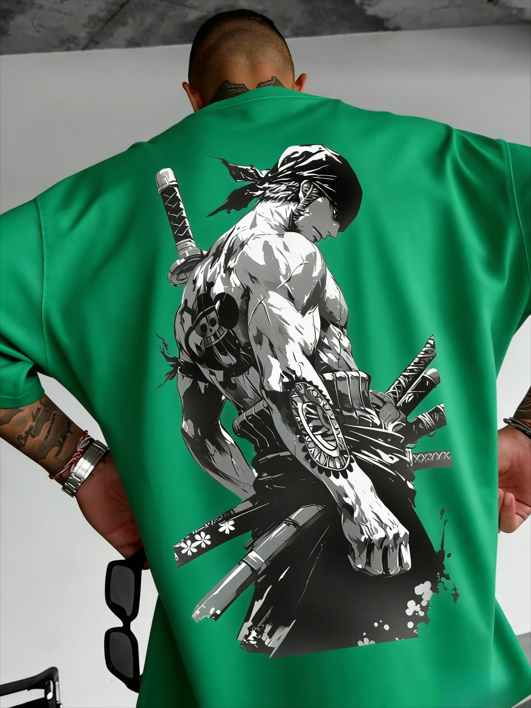 Camiseta de verano de Anime ONE PICE para hombre y mujer, nueva camiseta Roronoa Zoro Joint Street Hip Hop, Top informal diario para padres e hijos