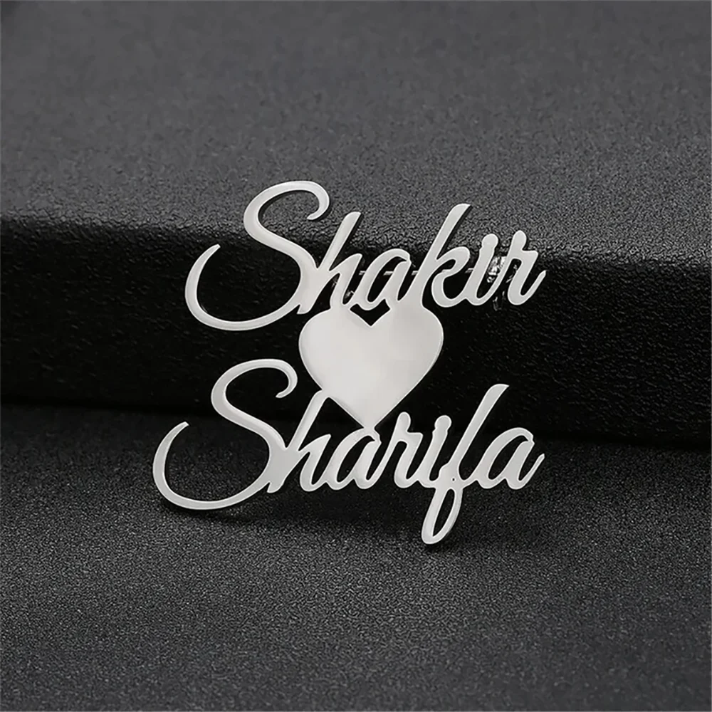 

Personalized Brooch for Men and Women | Customized Two Name Love Pin, New Bride's Wedding Brooch, Wedding Gift