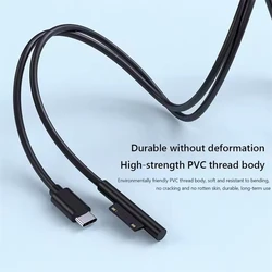 PD 65W Fast Charging USB Type C Power Supply Cable for Microsoft Surface Pro 7 3 4 5 6 15V 3A Tablet Charger USB C Adapter Cable
