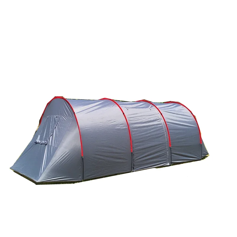 MountainCattle Big 2 Room 1 Hall Gray Color Double Layer Tunnel Camping Tent