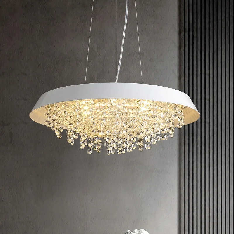 New French postmodern light luxury crystal chandelier, lying designer creative art living room dining room lighting