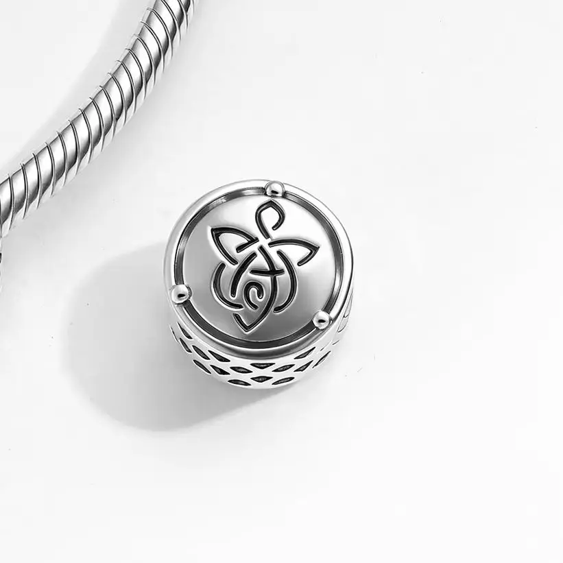 

Ватчик ангела на удачу, кельтский узел, стерлинговое серебро 925 пробы, символы, очаровательные ювелирные изделия из бисера, подарки, подходят для оригинального браслета, ювелирные изделия своими руками