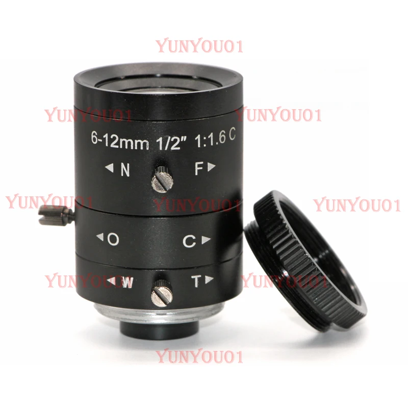 High Definition 3 Million Industrial Camera Lens Zoom 6-12mm 1/2 C Port Distortion-free CCD Camera Visual Inspection