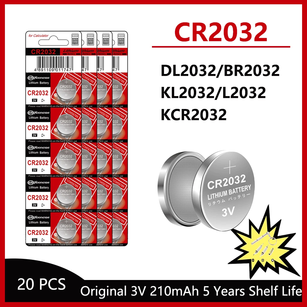 Quick DeliveryCR2032 Lithium Button Coin Cell 2032 Battery Compatible with AirTag Key FOBs calculators Coin counters Watches etc