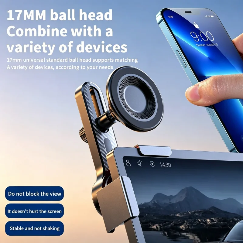 Multi-functional Alloy Car Phone Mount Universal Dashboard Navigation Holder for New Energy Vehicles Non-damaged Installation