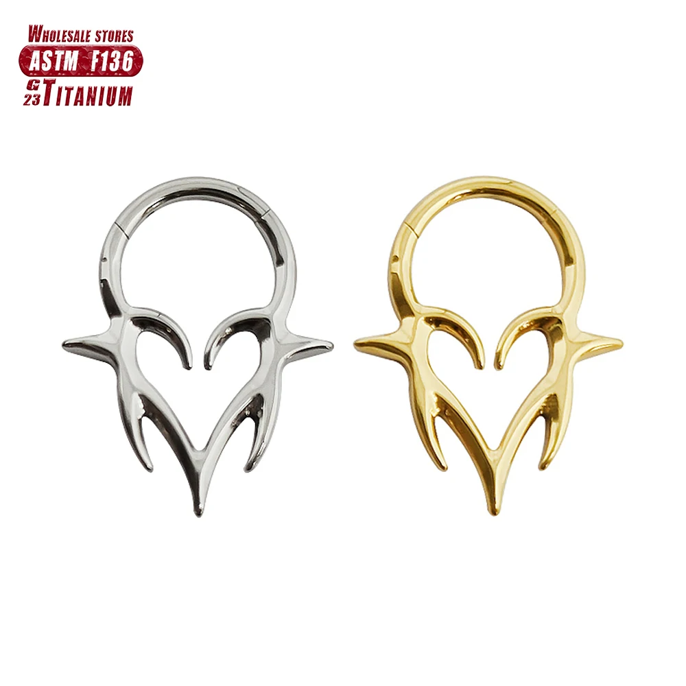 F136 TItanium Piercing Tragus Nose Ring Hinged Segment Septum Clicker 16G Cartilage Daith Helix Earrings Women Men Body Jewelry
