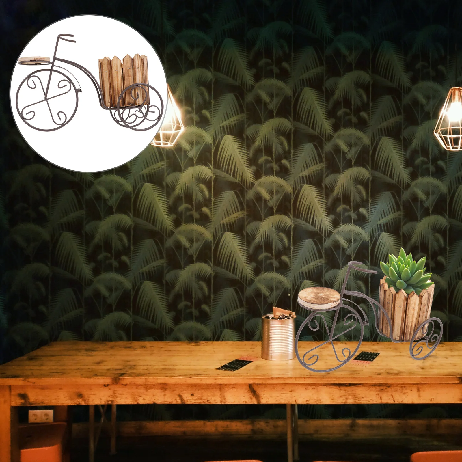 

Bicycle Plant Stand Metal Iron Vintage Flower Holder Home Decor For Succulents Cacti Artificial Plants Wrought Iron Planter