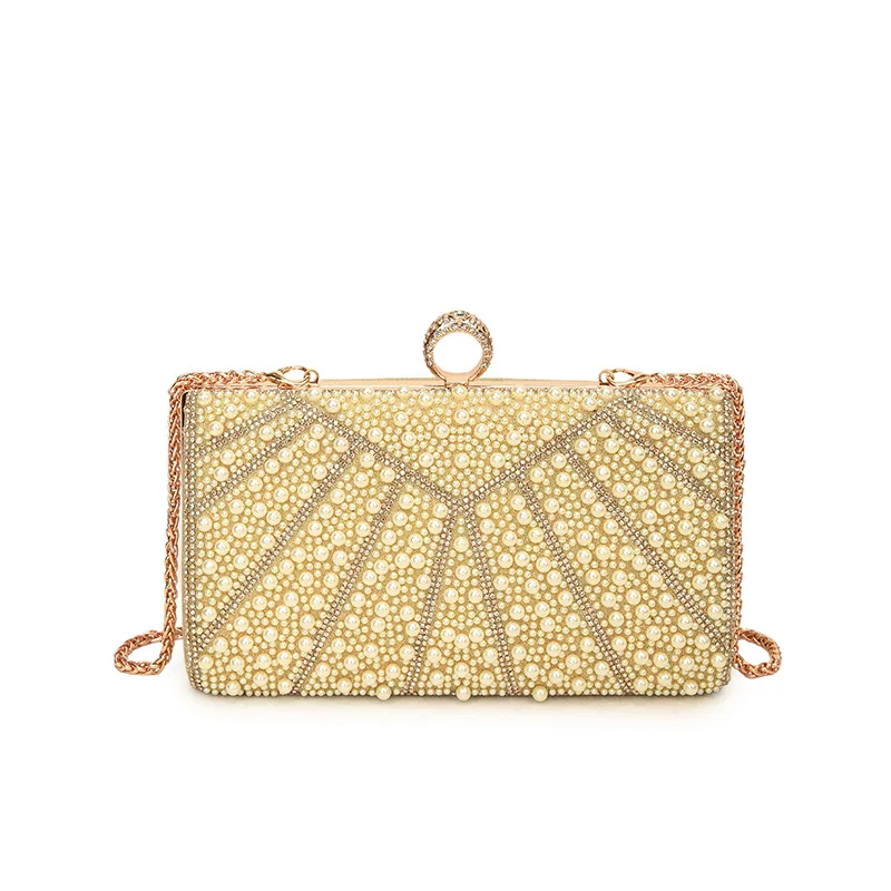 

Faionable Pearl Evening Bag Women's Chain Crossbody Box Handbag Sli Versatile Clutch Bag for Ladies Ele Briti Sle