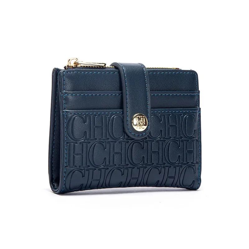 CH Fashion Button Classic Folding Money Clip Compact Lightweight Luxury WomenLuxury Brand Classic Retro Square Design Card Case