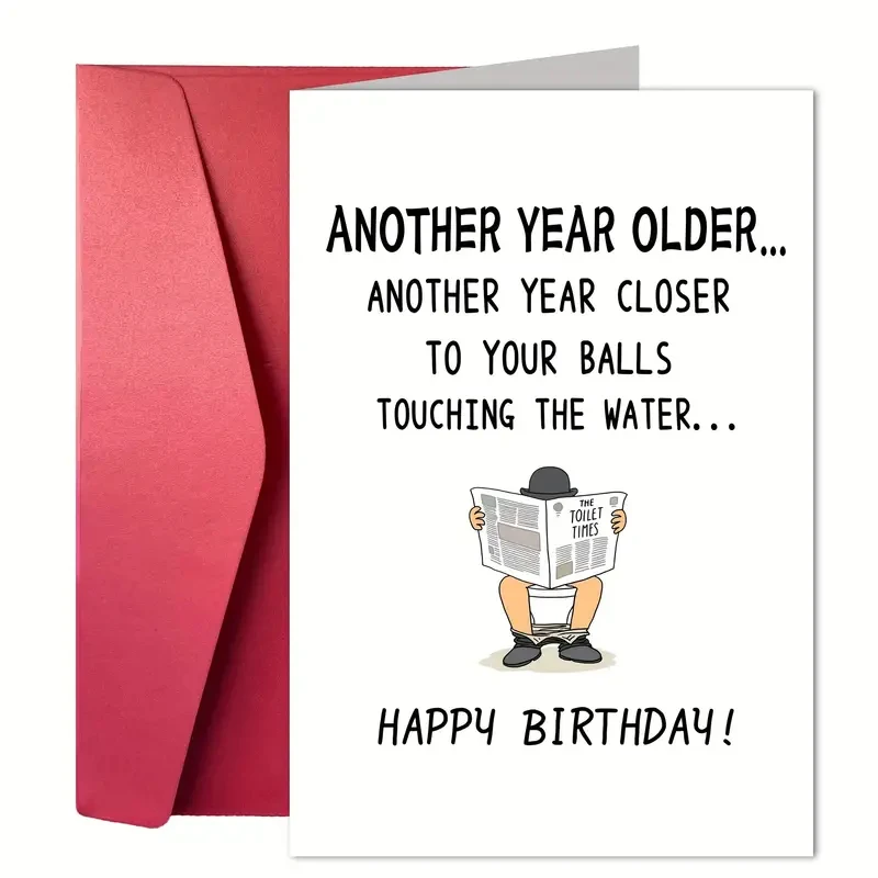 1 PC Funny Birthday Cards For Men, Humorous And Loyal Friend Cards For Brothers, Birthday Greeting Cards For Male Friends,