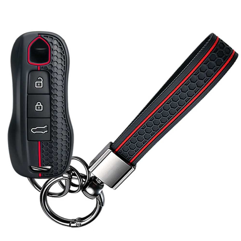 New Car Remote Cover Key Case for Porsche Panamera Cayenne 971 911 9YA Macan Boxster Spyder Carrera Cayman 970 981 991 Keychain
