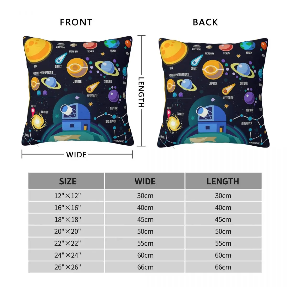 Space Universe Solar Big Bang Square Pillowcase Polyester Linen Velvet Creative Zip Decor Sofa Cushion Case 18