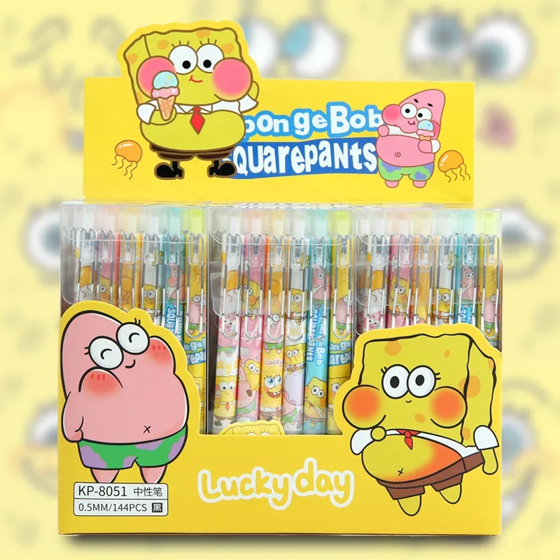 

Cute SpongeBob SquarePants Brush Question Pen Box-packed Cartoon Patrick Student Learning Neutral Pen 0.5mm Smooth Writing Kids