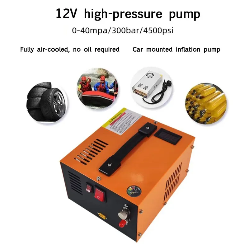 Submersible High Pressure PCP Compressor - 300bar 12V/110V/220V Electric Rifle Inflator Pump