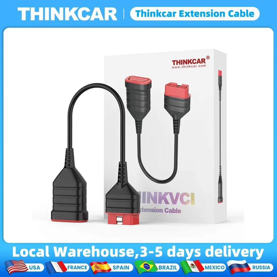 60CM Thinkcar Thinkdiag OBD2 Extension Cable 16Pin Male to Female Diagnostic Extender Cord Adapter Car Diagnostic Cable