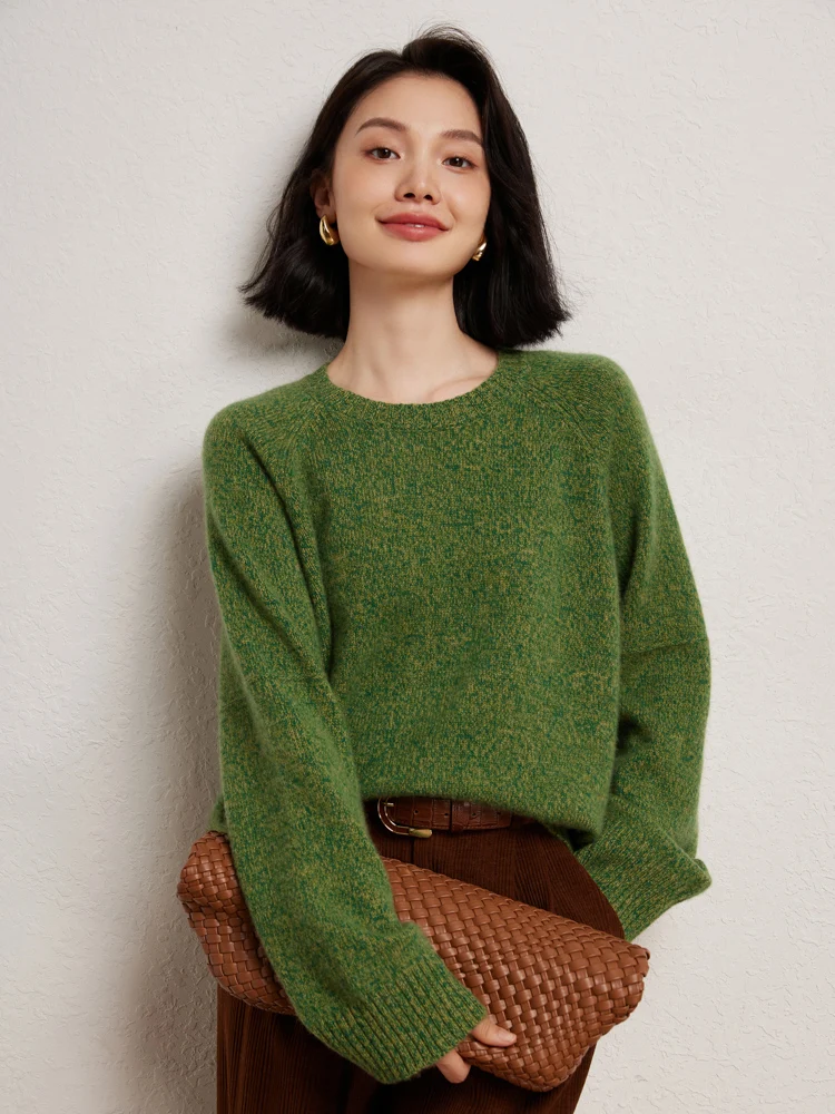 

Women's O-Neck Casual Loose Pullover 100% Cashmere Sweater Autumn Winter Female Grace Warm Soft Clothing Tops Luxury Style