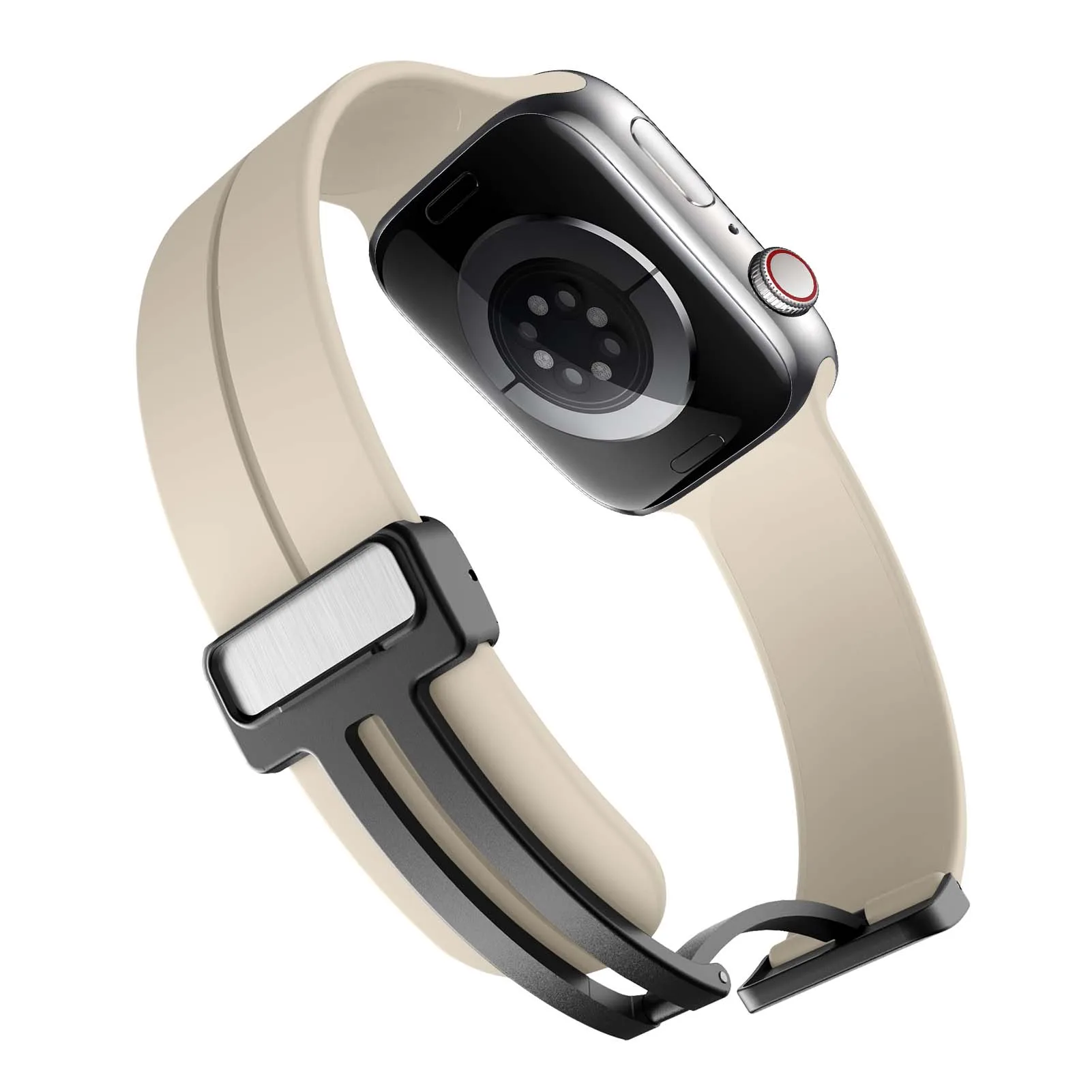 Ремешок силиконовый для Apple watch band 44 мм 45 мм 40 мм 41 мм 42 мм 38 мм, магнитный браслет correa iWatch Series 7 8 se 6 3 ultra 49 мм