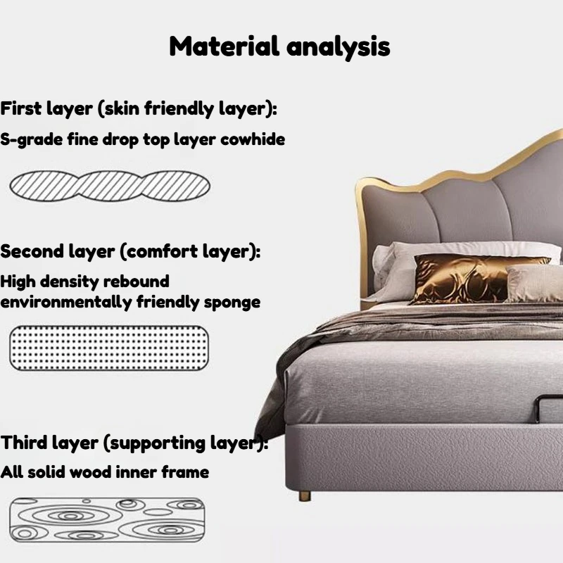 Nightstands Nordic 200x220cm Bed Bedroom Leg Support Organizer Sleeping Bed Frame Storage King Size Minimalist Home Furniture
