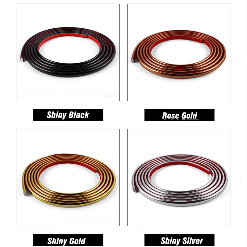 New 3M Self-adhesive Beautiful Edge PVC Gold Semicircular Line Background Wall Metal Decorative Strip Mirror Frame Sticker Decal