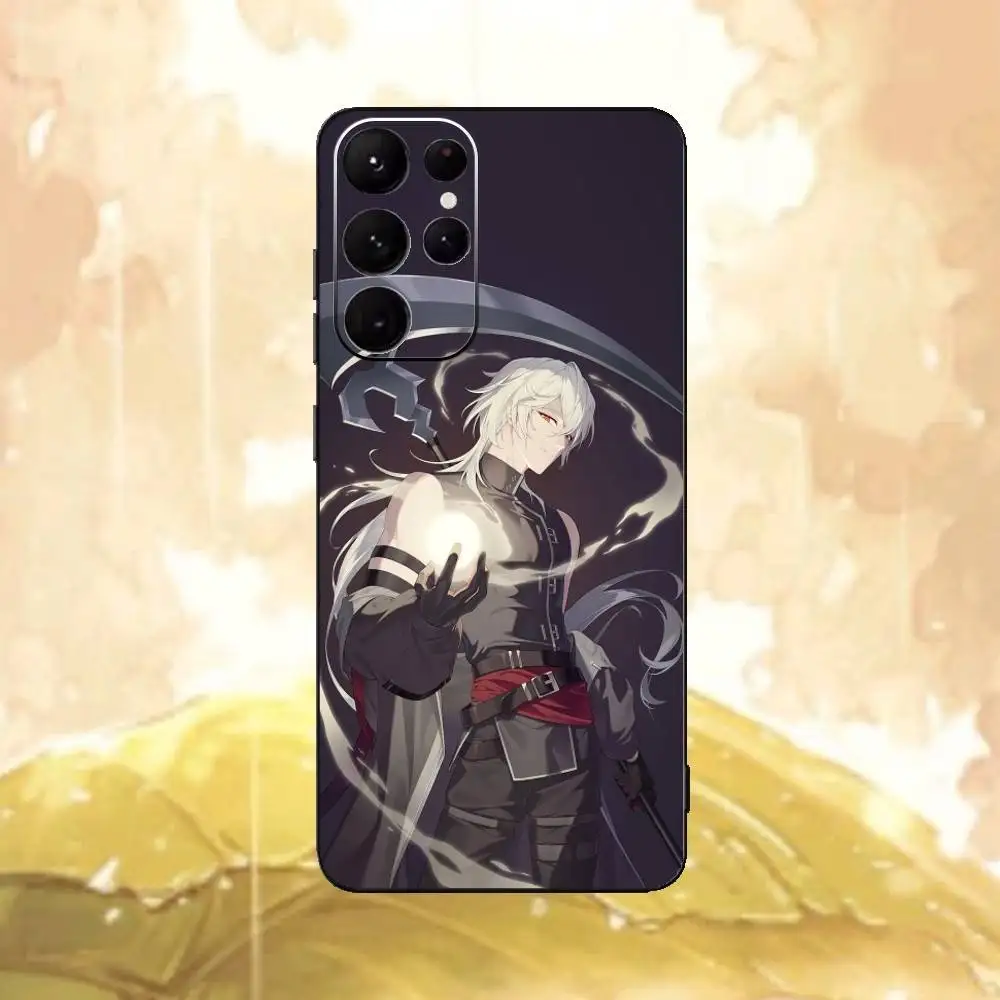 Una data con la custodia per telefono D-Death per Samsung S25,24,23,22,30,21,10,9,Ultra,Plus,Lite Soft Black Case