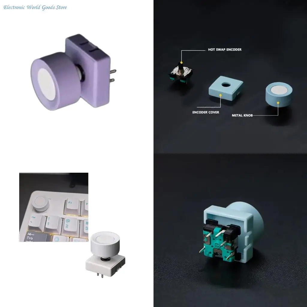 A3PD Hotswap Capable Rotary Knob For Mechanical Keyboards Enhances Grip Metal Knob