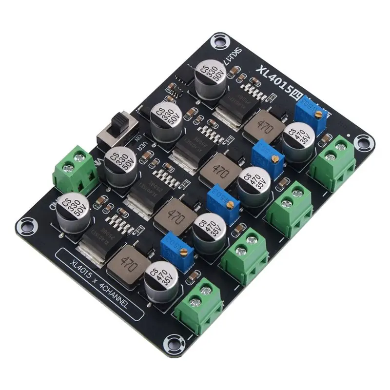 FYBL-2X XL4015 4-Channel Adjustable Step-Down Power Supply Module DC-DC Converter DC5-32V To DC0.8-30V 5A Max