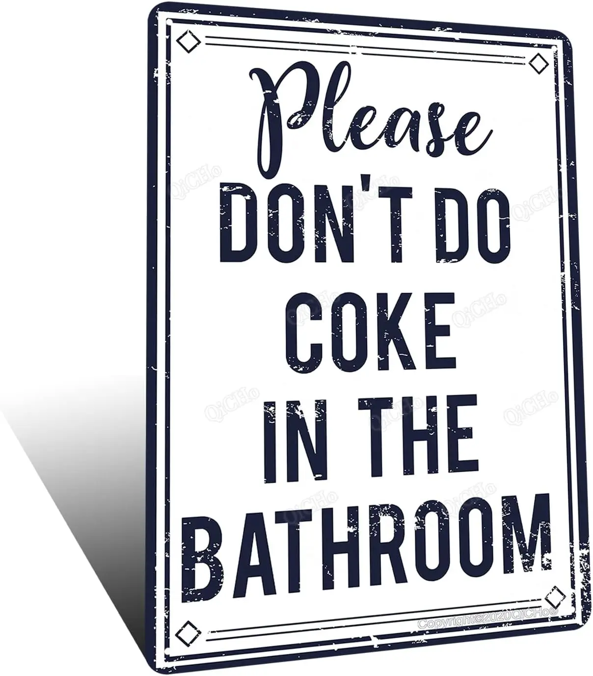 1p,Funny Bathroom Rules Decor Sign, Please Dont Do Coke In The Bathoom,  Vintage Metal Tin Sign Home Bar Restaurant Wall Decorat