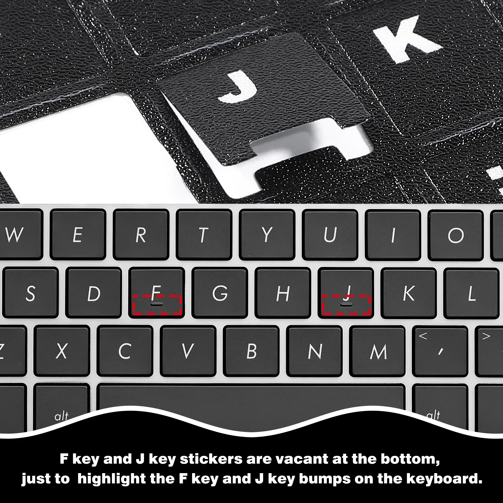 

10 Sheets Keyboard Stickers PVC Laptop Computer Lettering Dust Water Resistant Durable Easy Apply Remove Keyboard Protection