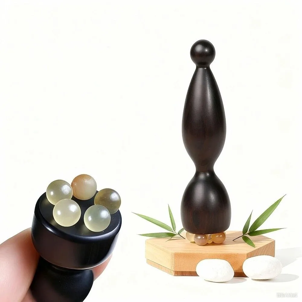 New Lotus Shape Facial Massager Smooth Surface Portable Eye Massager Roller Natural Material Therapy Massage Roller Facial Care