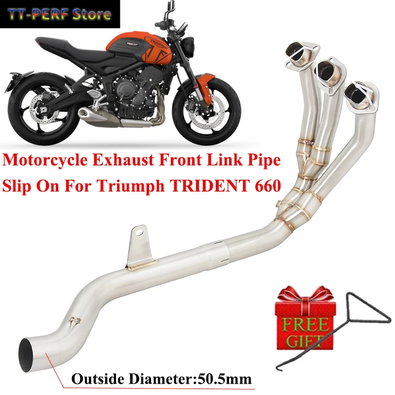 Slip On For Triumph Trident 660 Motorcycle Exhaust Escape Full Systems Modified With Back pressure Front Middle Link Pipe