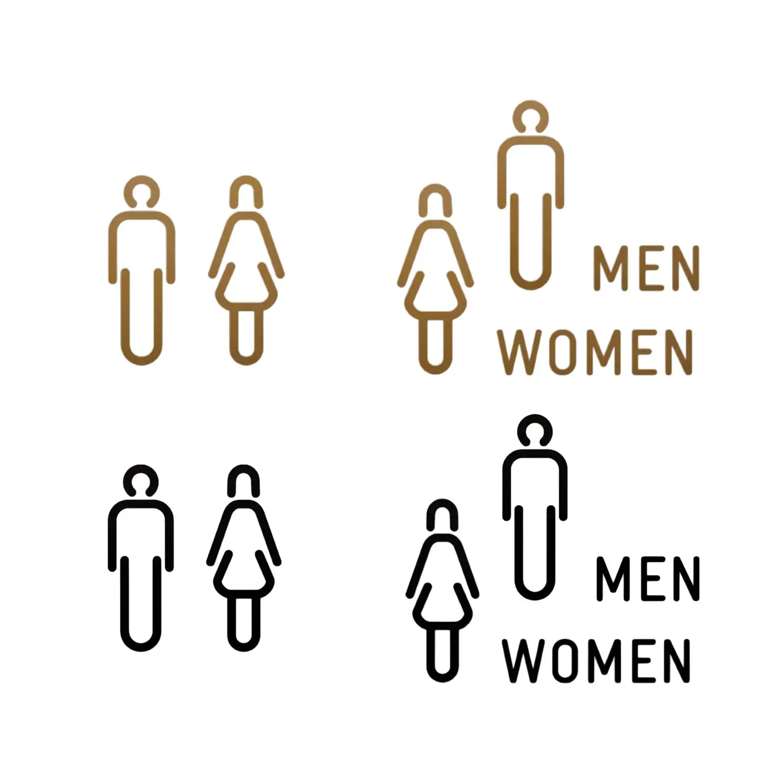 Men Women Toilet Sign WC Sign Toilet Signage Restroom Signage Board for Wall Door