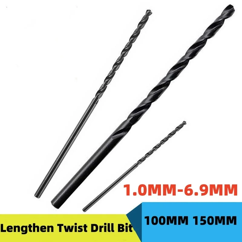 1PCS Length Twist Drill Bit Φ1.0-6.9*100mm and 150MM Extended High Speed Steel 1.0 2.0 3.0 4.0 5.0 6.0mm