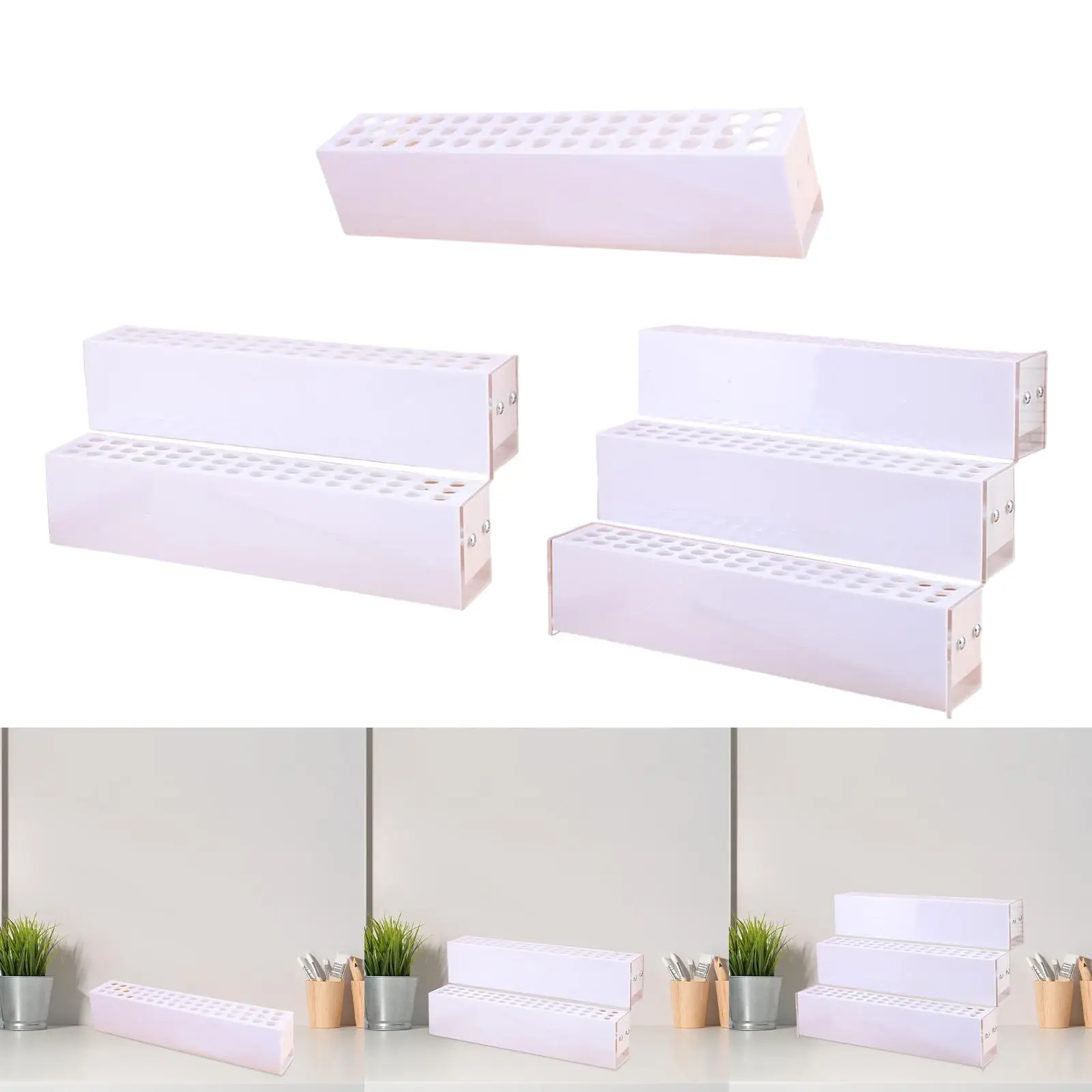 

Pen Display Stand Multi Holes Sturdy Decoration Desk Pen Holder for Eyebrow Pens Living Room Markers Workspace Dressing Table