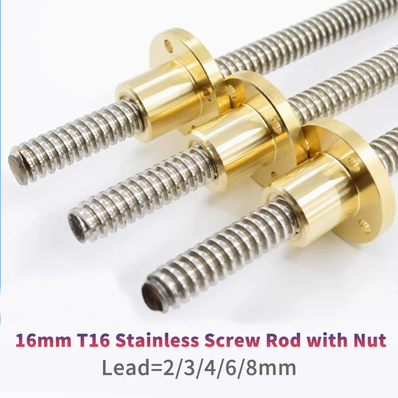 T16 Lead Screw Lead 4mm, length 350mm 25PCS, length 550mm 25PCS