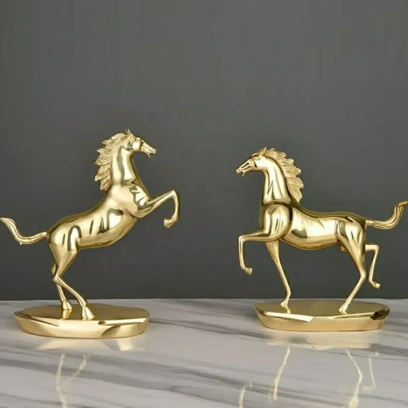 Golden Brass Horses Collection Horse Figurine Decoration Decor Collectible Statue