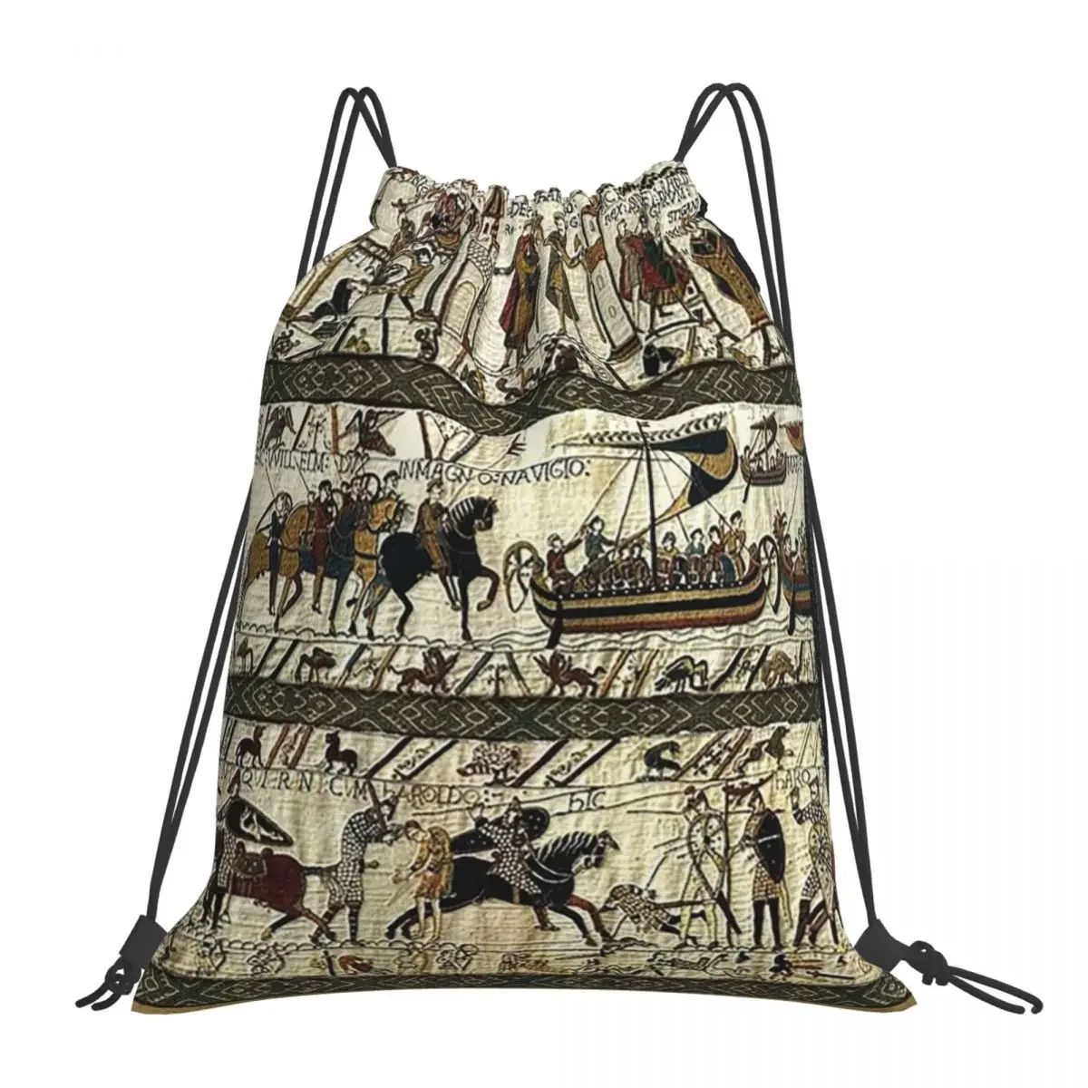 

Bayeux Tapestry Backpacks Multi-function Portable Drawstring Bags Drawstring Bundle Pocket Sports Bag BookBag Man Woman Students