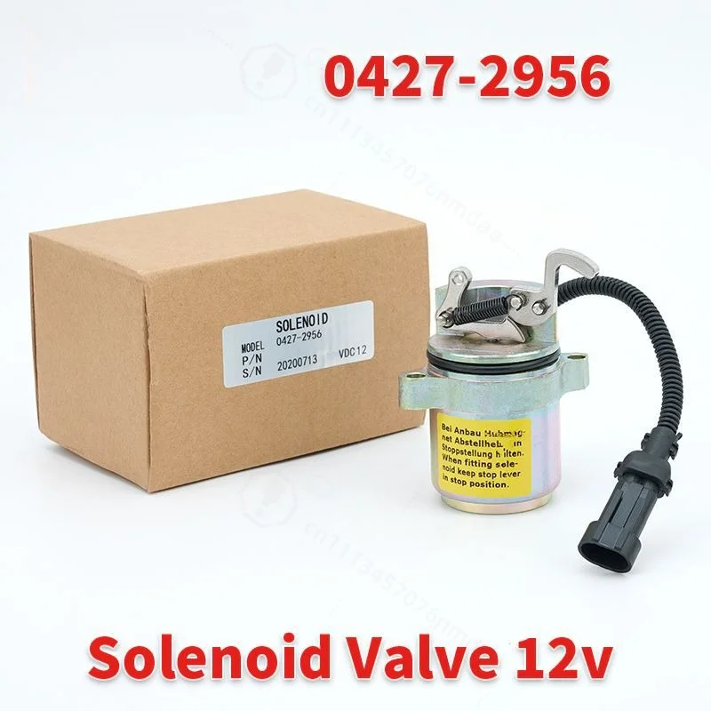 0427-2956 12V Flameout Solenoid Valve Diesel Generator Engine Shut Off Solenoid Replacement Repair Spare Parts