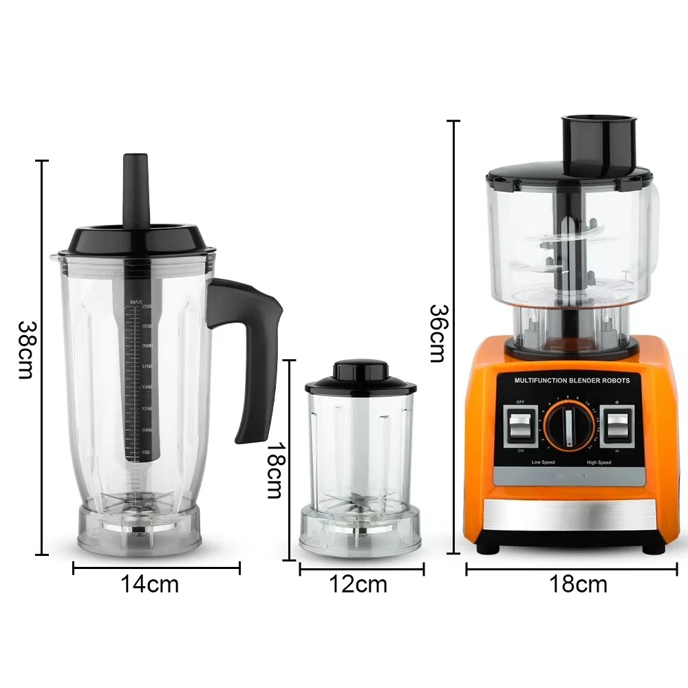 3-in-1 countertop blender, 2.5L large juicer and smoothie mixer, suitable for hotels and restaurants