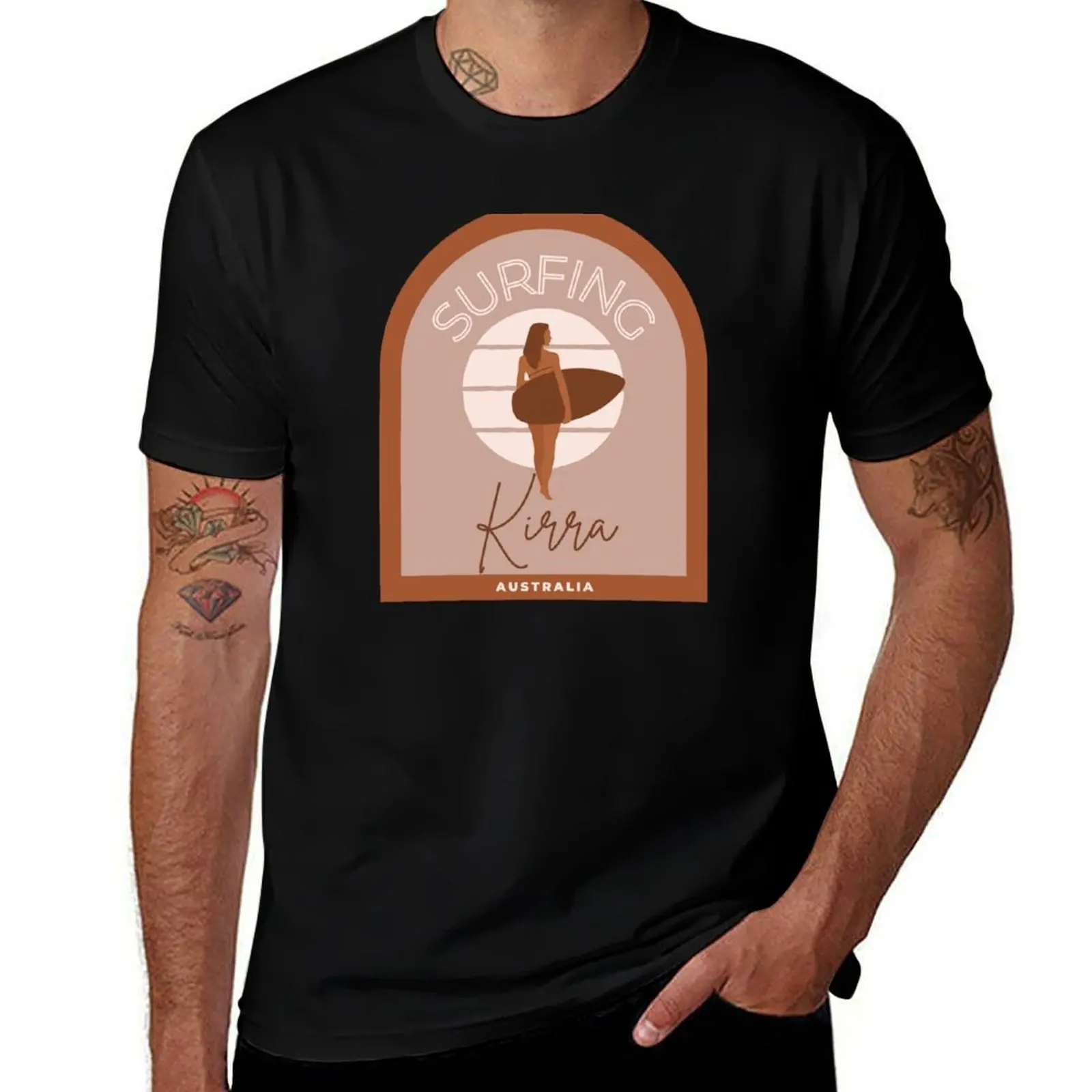 Surfing Kirra Australia T-Shirt Large Size Loose Casual Tee T-Shirt