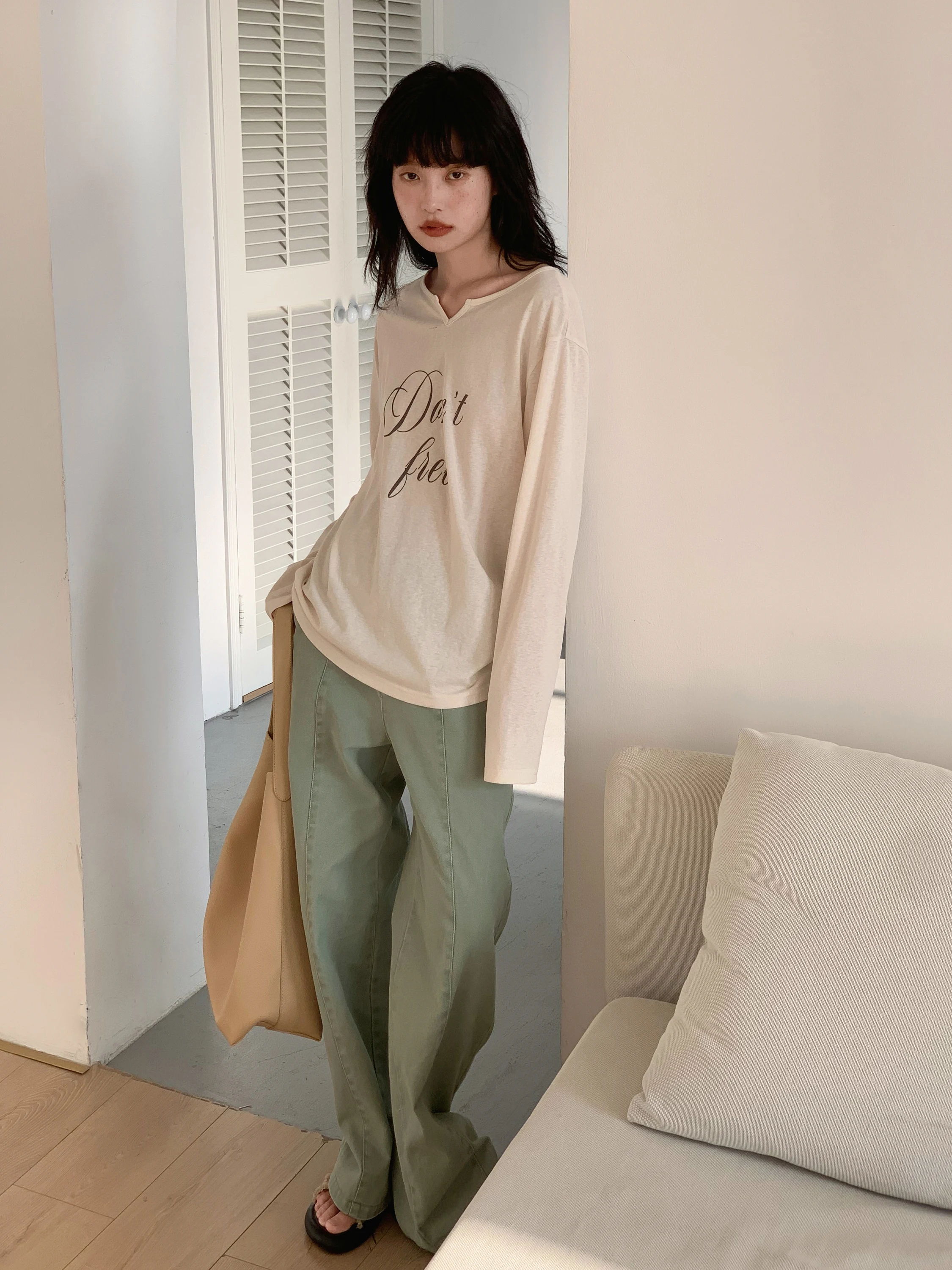 EighthMonth Retro American Work Pants Women's High Waist Casual Trousers Spring 2024 New Small Design Sense Leisure Pants