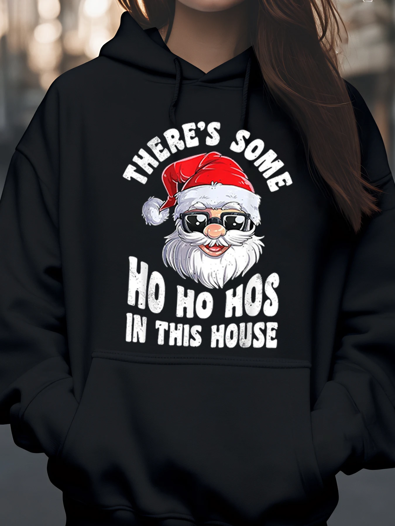 

Санта-Клаус Ho Ho Hos Рождественская толстовка с капюшоном Праздничная праздничная одежда для женщин и мужчин