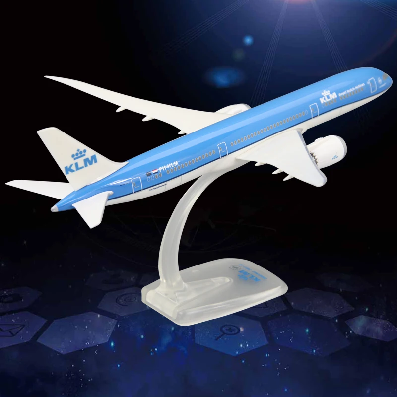 30CM 1:200 Scale  B787 KLM MD-11 Aircraft E190 ABS Resin Material Wing Assembly Aircraft Model Collection Toy Gift