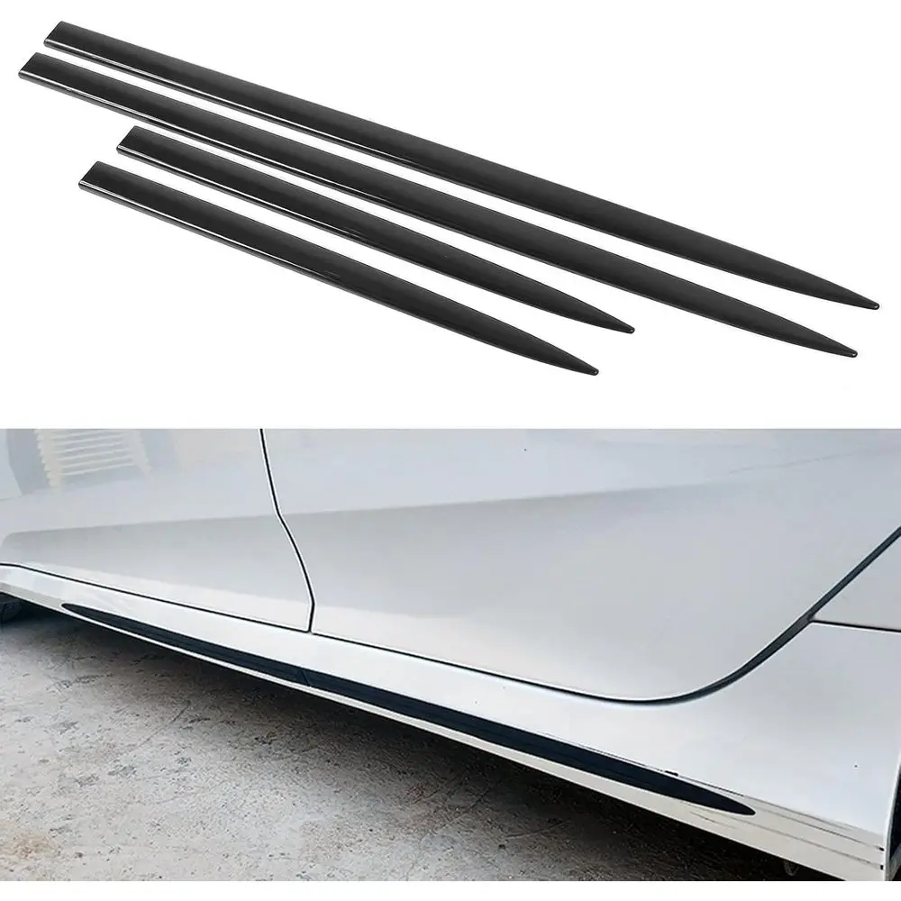 Universal 4-Piece Bright Black Body Side Trim for Car Door Protection and Auto StylingHEALAND
