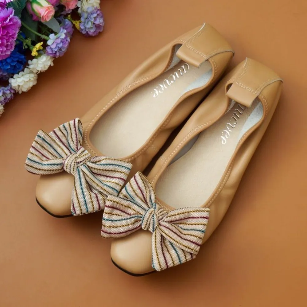 Women Fashion Light Weight Bow Tie Beach Rubber Flat Shoes Lady Casual Street & Home Comfort Slip on Loafers Zapatos Mujer