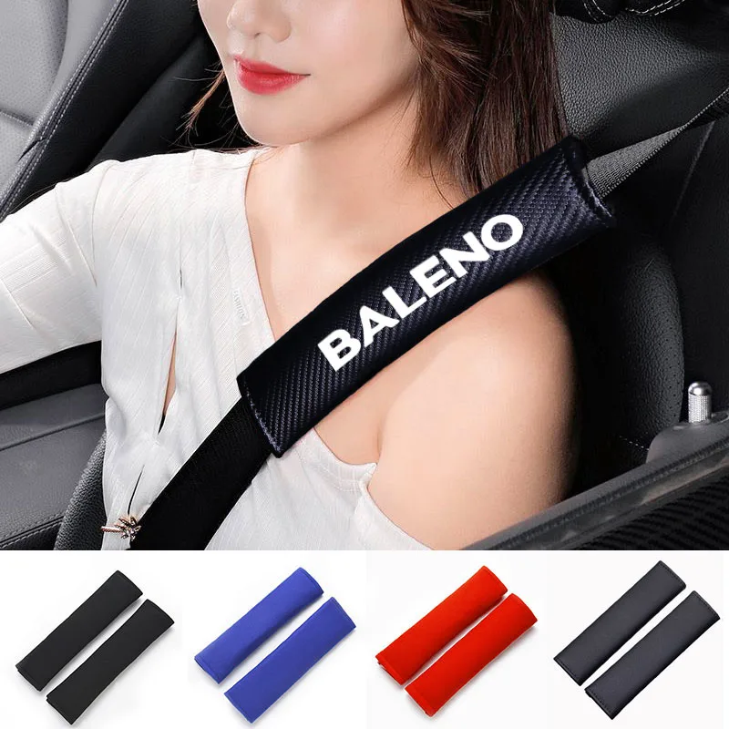 Car Protection Seat Belt Padding Pad Auto Carbon Fiber Car Seatbelt Shoulder Protector Cover for Suzuki Baleno Car Accessorie