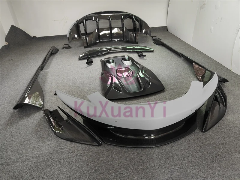 ل ماكلارين 540C 570GT ترقية 600LT نمط ألياف الكربون المصدات الأمامية والخلفية التنانير الجانبية الذيل يغطي الخلفية سبويلر طقم الجسم