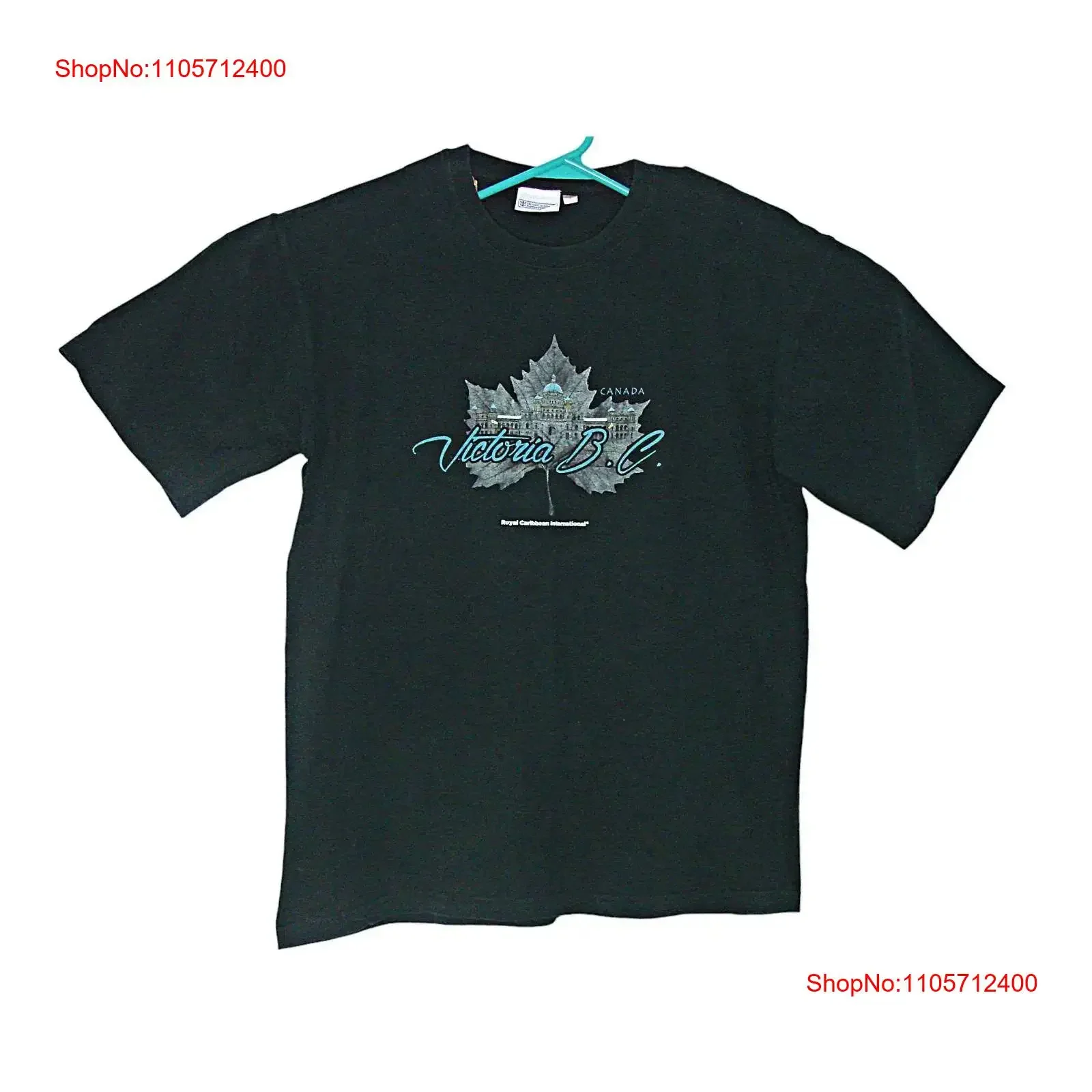Vintage Royal Caribbean Black Victoria B C Canada T Shirt Maple Leaf Size Large vintage Washed graphic fashion